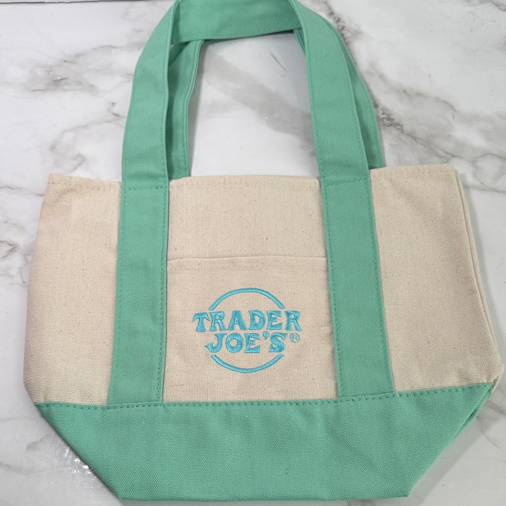 Trader Joe’s Mini Pastel Canvas Tote Bag. New with tag.